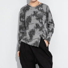 Load image into Gallery viewer, Women's Tie Dye Asymmetrical Hem Slim Long Sleeve Top