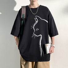 Load image into Gallery viewer, Cat print short-sleeve T-shirt