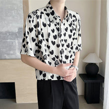 Load image into Gallery viewer, Ice Silk Loose Casual Heart Print Shirt