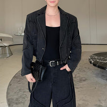 Load image into Gallery viewer, Vintage Denim Washed Jacket Wide Leg Pants Two-Piece Set