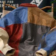 Load image into Gallery viewer, Lapel Colorblock Zip-Up Worker Jacket