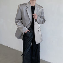 Load image into Gallery viewer, Casual Studded Silhouette Loose Blazer with Padded Shoulders