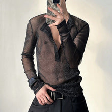 Load image into Gallery viewer, Glittery Sheer Long-Sleeved T-Shirt