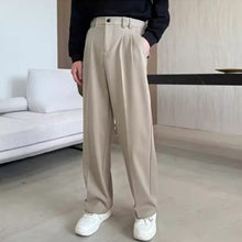 Load image into Gallery viewer, Pleated Straight-leg Woolen Loose Trousers