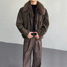 Load image into Gallery viewer, Cable Knit Shearling Fur Collar Jacket
