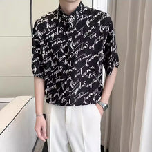 Load image into Gallery viewer, Printed Ice Silk Drape Short-sleeved Shirt