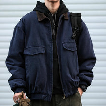 Load image into Gallery viewer, Retro Patchwork Loose-fitting Thick Collared Jacket