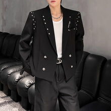 Load image into Gallery viewer, Studded Shoulder Padded Suit Jacket