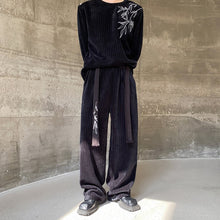 Load image into Gallery viewer, Retro Embroidered Sweatshirt and Wide-leg Trousers Two-piece Set