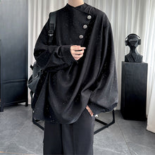 Load image into Gallery viewer, Starry Black Long Sleeve Drape Shirt