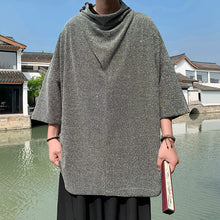 Load image into Gallery viewer, Pile Collar Half Sleeve Loose T-shirt