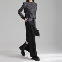 Load image into Gallery viewer, Spliced PU Leather A-line Slim Hip-hugging Skirt