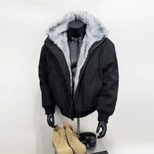 Load image into Gallery viewer, Vintage Faux Fur Collar Hooded Short Jacket