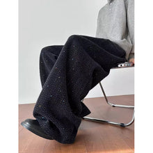 Load image into Gallery viewer, Embroidered Striped Wool Wide-leg Pants