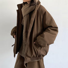 Load image into Gallery viewer, Retro Coffee Vertical Striped Cotton Coat