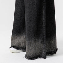 Load image into Gallery viewer, Japanese Retro Denim Gradient Color Raw Edge Wide Leg Pants