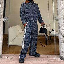 Load image into Gallery viewer, Printed Short Denim Jacket and White Edge Jeans Two-piece Set