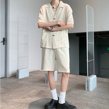 Load image into Gallery viewer, Vintage Cotton Linen Shirt Shorts Two-Piece Set