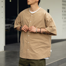 Load image into Gallery viewer, Collarless Vintage Short-sleeved Shirt