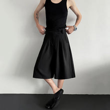 Load image into Gallery viewer, Button-embellished Draped Wide-leg Casual Suit Shorts