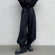 Load image into Gallery viewer, Black Zipper Style Casual Loose Draped Leggings Pants