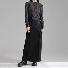 Load image into Gallery viewer, Spliced PU Leather A-line Slim Hip-hugging Skirt