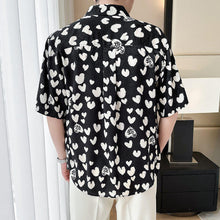 Load image into Gallery viewer, Ice Silk Loose Casual Heart Print Shirt