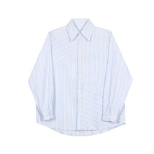 Load image into Gallery viewer, Irregular Blue Stripe Casual Shirt