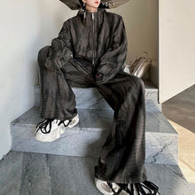 Load image into Gallery viewer, Printed Zipper Casual Hooded Sweatshirt Loose Trousers Two-piece Set