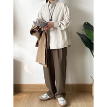 Load image into Gallery viewer, Japanese Striped Loose-fitting Long-sleeved Shirt