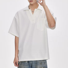 Load image into Gallery viewer, Fake Two-piece American Polo Collar Loose T-shirt
