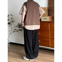 Load image into Gallery viewer, Patchwork Faux Two-Piece Workwear Short-Sleeve Shirt