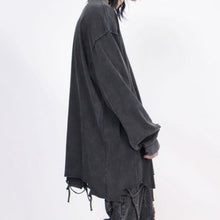 Load image into Gallery viewer, Distressed Washed Hem Hand Cut Holes Loose T-shirt