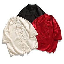 Load image into Gallery viewer, Buttoned Stand Collar Short Sleeve Shirt