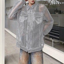 Load image into Gallery viewer, Mesh See-through Casual Shirt