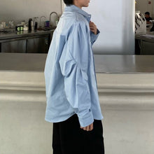 Load image into Gallery viewer, Double Collar Structured Pleated Long Sleeve Shirt
