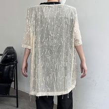 Load image into Gallery viewer, Sequined Fringed Short-sleeved T-shirt