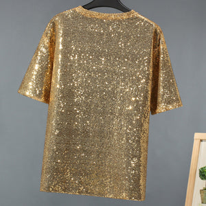 Gold Sequin Nightclub Stage T-shirt