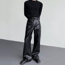 Load image into Gallery viewer, Vintage Zipper PU Leather Bootcut Trousers