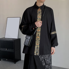 Load image into Gallery viewer, Loose Retro Patchwork Pattern Disc Button Lapel Shirt