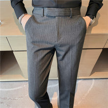 Load image into Gallery viewer, Striped Business Casual Slim Fit Suit Pants