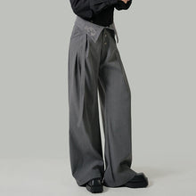 Load image into Gallery viewer, Embroidered High-waisted Striped Ribbon Trousers