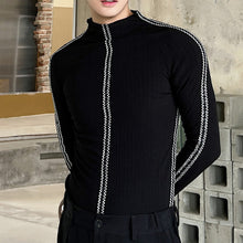 Load image into Gallery viewer, Topstitched Stand Collar Slim Fit T-shirt