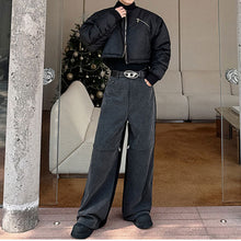 Load image into Gallery viewer, Thickened Zipper Drawstring Short Baseball Jacket