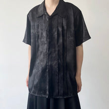 Load image into Gallery viewer, Vintage Jacquard Stand Collar Short Sleeve Shirt