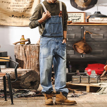 Load image into Gallery viewer, Vintage Loose Cargo Denim Overalls with Detachable Straps