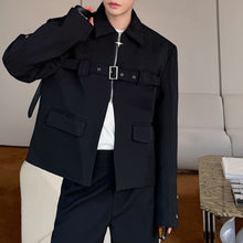 Load image into Gallery viewer, Half-zip Loose Metal Buckle Jacket