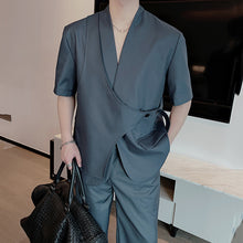 Load image into Gallery viewer, Fake Two-piece Collarless Silhouette Suit