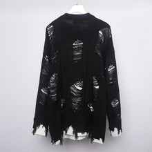 Load image into Gallery viewer, Dark Ripped Crew Neck Sweater