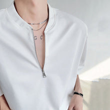 Load image into Gallery viewer, Stand Collar Zipper Casual T-shirt
